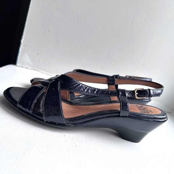 SöFFT Womens Wedge Navy Patent Leather 8 M - Picture 7 of 13